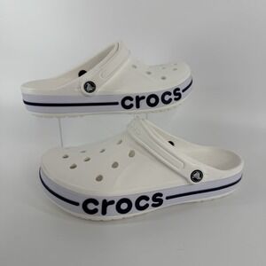 Crocs Bayaband‎ Clogs Men's 10 / Women's 12 White Slip-On Sandals Comfort Casual